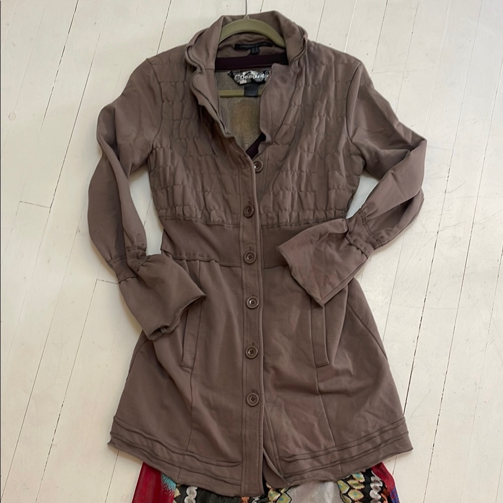 Katherine Barclay Brown Ruffled Women's Jacket sz M